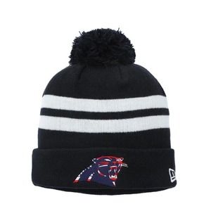 New Era Carolina Panthers Beanie Patriotic Stripe Cuffed Men's Knit Hat with Pom